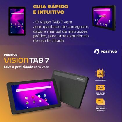 Imagem de Tablet Positivo Vision 7 Polegadas 128GB 3GB Wifi Com Caneta E Película de Vidro