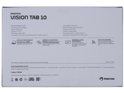 Imagem de Tablet Positivo Vision Tab 10,1" 128GB 4GB RAM Android 13 Octa Core Wi-Fi 4G
