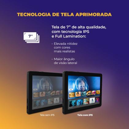 Imagem de Tablet Positivo Vision TAB 7 3GB RAM 64GB Octa-Core Android 14 Go Wi-Fi - Tela 7” IPS  3100mAh  Preto