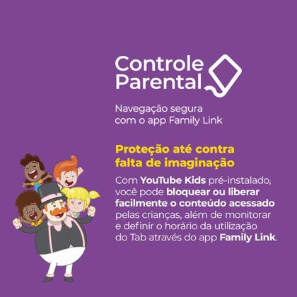 Imagem de Tablet Positivo Vision TAB 7 Mundo Bita + Capa e Bolsa - Octa-Core 3GB RAM 64GB Android 14 Go Wi-Fi Tela 7” IPS  Preto