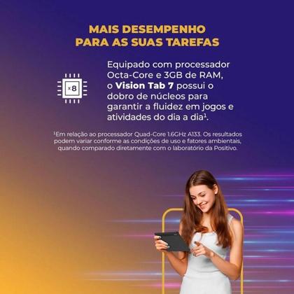 Imagem de Tablet Positivo Vision Tab 7 Octa Core 64Gb 3Gb 7 Preto