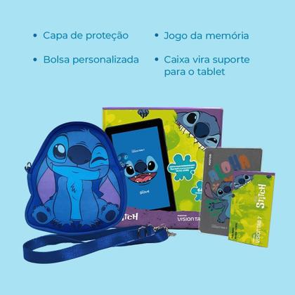 Imagem de Tablet Positivo Vision Tab 7 Stitch + Capa e Bolsa - Octa-Core 3GB RAM 64GB Android 14 Go Wi-Fi Tela 7” IPS  Preto