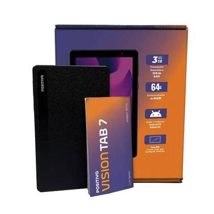 Imagem de Tablet Positivo Vision Tab7 64gb 3gb Ram Tela 7” IPS, Bateria 3100mAh, Android 14 Go Wifi Bluetooth t307 Case