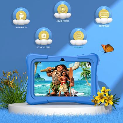 Imagem de Tablet Pritom Android K7" Kids Pro 2Gb 32Gb Quad Core Azul