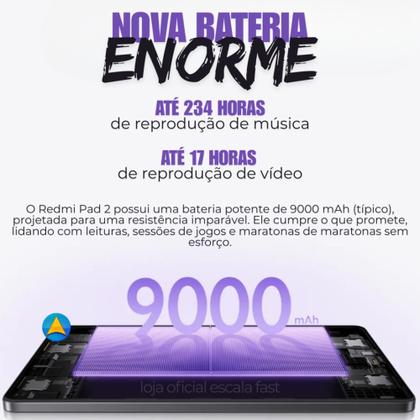 Imagem de Tablet Redmi Pad 2 256GB 8GB RAM  Som Dolby Atmos  Cor Grafite