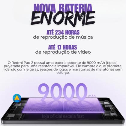 Imagem de Tablet Redmi Pad 2 8GB RAM 256GB Desempenho e Bateria de Longa Duração - Grafite - RedmiPad