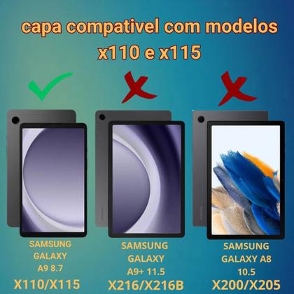 Imagem de Tablet Samsung A9 Azul Navy 128GB Wi-Fi Com Capa Teclado BT