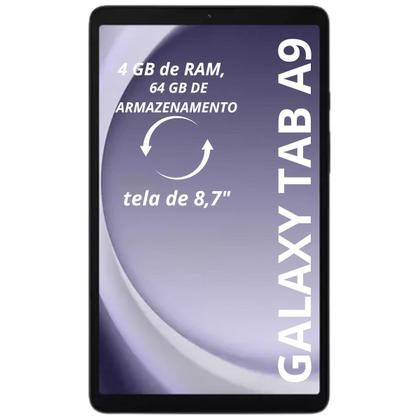 Imagem de Tablet Samsung Galaxy A9 X115 Chip 4G 64GB 4GB RAM Com Película de Vidro Grafite