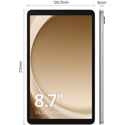Imagem de Tablet Samsung Galaxy Tab A9 64gb 4gb Chip 4g Com Capa de Silicone Protetora e Película X115 Prata