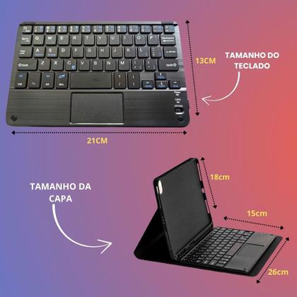Imagem de Tablet Samsung Galaxy Tab A9 Plus 128GB 8GB Ram Rede 5G Com Capa Teclado Bluetooth Preto Para Estudo ou Trabalho Versátil Modelo X216 Graphite