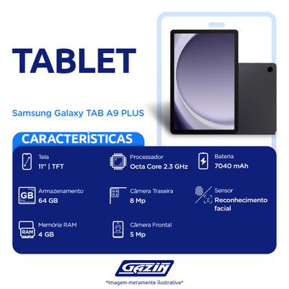 Imagem de Tablet Samsung Galaxy Tab A9 Plus 5G 11 Polegadas 64GB 4GB Octa Core 2.2GHz Android