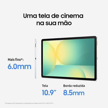 Tablet Samsung Galaxy Tab S10 FE 5G, 128GB, 8GB, Tela 10.9" 90Hz, S Pen e Capa Inclusas Imagem de Tablet Samsung Galaxy Tab S10 FE 5G, 128GB, 8GB, Tela 10.9" 90Hz, S Pen e Capa Inclusas