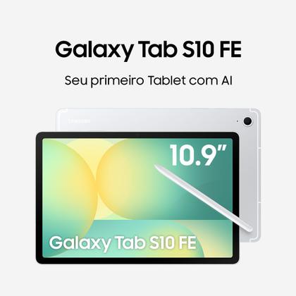 Tablet Samsung Galaxy Tab S10 FE 5G, 128GB, 8GB, Tela 10.9" 90Hz, S Pen e Capa Inclusas Imagem de Tablet Samsung Galaxy Tab S10 FE 5G, 128GB, 8GB, Tela 10.9" 90Hz, S Pen e Capa Inclusas