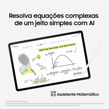 Imagem de Tablet Samsung Galaxy Tab S10 FE WiFi, 128GB, 8GB, Tela 10.9" 90Hz, S Pen e Capa Inclusas