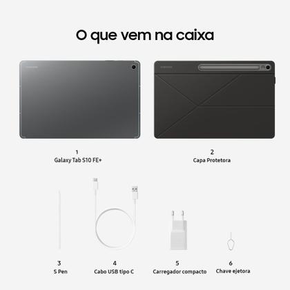 Tablet Samsung Galaxy Tab S10 FE+ WiFi, 128GB, 8GB, Tela 13.1" 90Hz, S Pen e Capa Inclusas Imagem de Tablet Samsung Galaxy Tab S10 FE+ WiFi, 128GB, 8GB, Tela 13.1" 90Hz, S Pen e Capa Inclusas