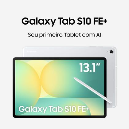 Imagem de Tablet Samsung Galaxy Tab S10 FE+ WiFi, 128GB, 8GB, Tela 13.1" 90Hz, S Pen e Capa Inclusas