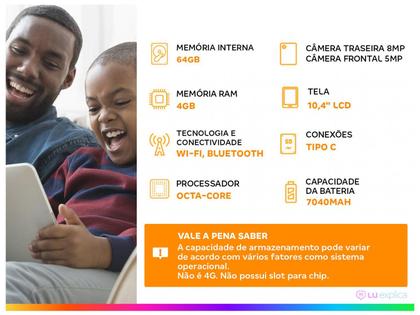 Imagem de Tablet Samsung Galaxy Tab S6 Lite, 64GB, 4GB RAM, Tela Imersiva de 10.4"