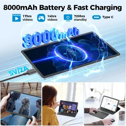 Android 14 タブレット 12GB RAM 128GB ROM Tablet Android 14, 10'' 12gb(6+6)ram + 128gb Rom, Negro | MercadoLivre