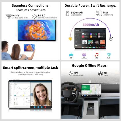 Imagem de Tablet TUOHAITIME 2025 Android 14" - 12GB+128GB/512GB