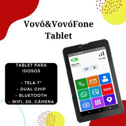 Imagem de Tablet vovô&vovófone 3g 32gb dual chip faz e recebe ligação zap  multilaser nb360