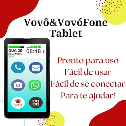 Tablet vovô&vovófone 3g 32gb dual chip faz e recebe ligação zap
