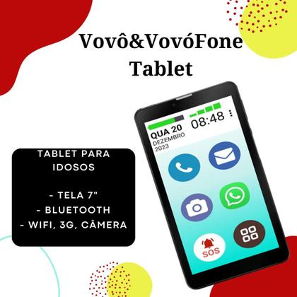 Imagem de Tablet vovofone 3g 32gb tela 7" faz ligação zap face insta - MULTILASER