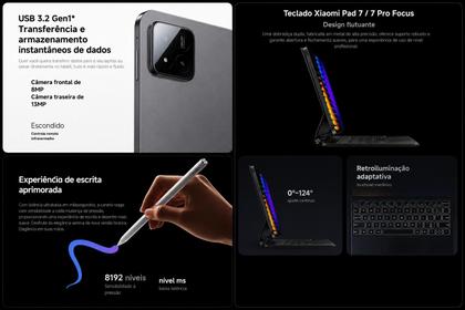 Tablet Xiaomi Pad 7 256GB 8GB Cinza Snapdragon 7 Gen 3 Tela de 11