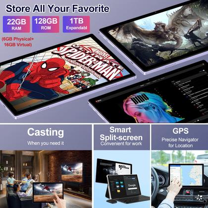 Tablet ZIOVO 2025 - Android 14, 22GB RAM, 128GB ROM, 10.1