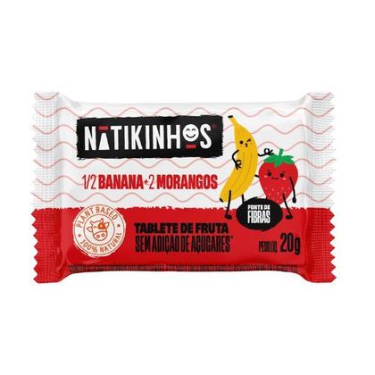 Imagem de Tablete Banana e Morango Natikinhos Caixa 12un
