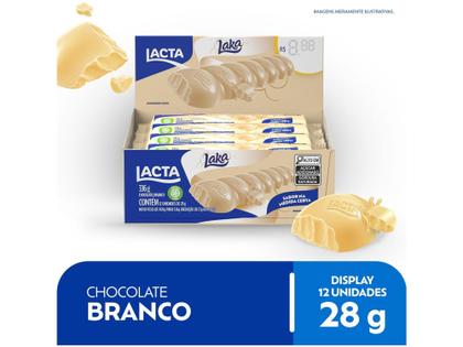 Imagem de Tablete de Chocolate Laka Branco 28g Display com 12 Unidades Lacta