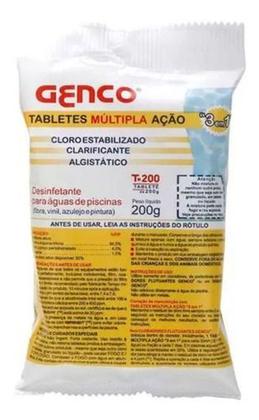 Imagem de Tablete Pastilha Cloro Multipla Acao 3 em 1 T200 200g Genco