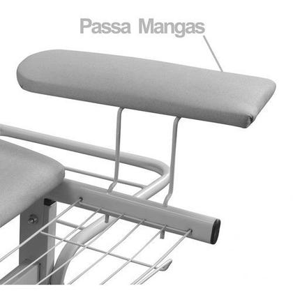 Imagem de Taboa De passar Passadeira Enorme Fixa completa suportes e passa mangas tecido metalizado utilaço