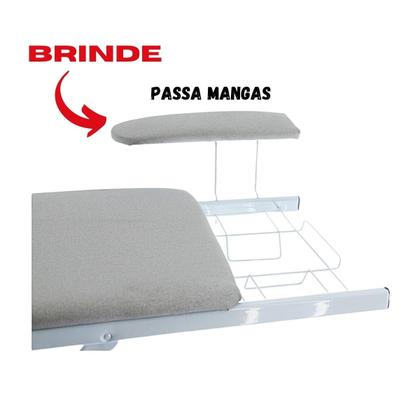 Imagem de Taboa Mesa De Passar Dobrável Com Passa Mangas Porta Ferro e Tecido Térmico Utilaço