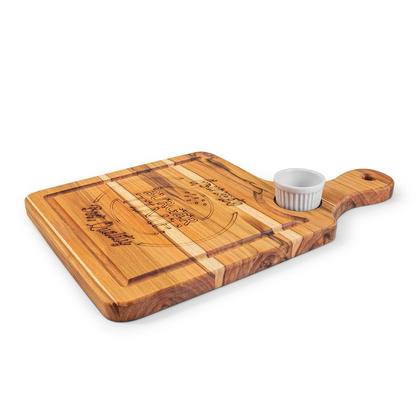 Imagem de Tábua Burguer Time alça Lateral com 1 Ramekin 42x28cm Tecawood