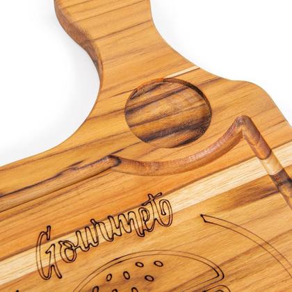 Imagem de Tábua Burguer Time alça Lateral com 1 Ramekin 42x28cm Tecawood