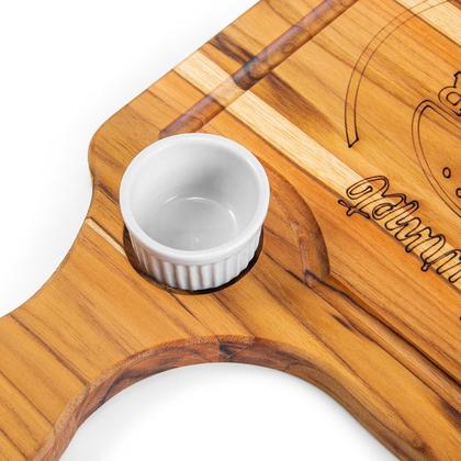 Imagem de Tábua Burguer Time alça Lateral com 1 Ramekin 42x28cm Tecawood