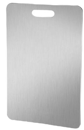 Imagem de Tábua De Corte Aço Inox Para Cozinha Churrasco Prateado 1.2MM