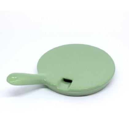 Imagem de Tábua de Frios Redonda em Cerâmica com Cabo 25cm - Sirva com Charme e Sofisticação!