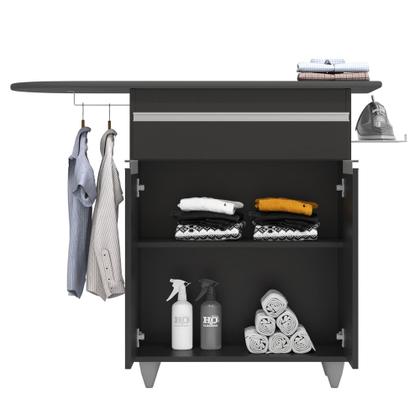 Imagem de Tábua de Passar Com Balcão 2 Portas 1 Gaveta Larissa Preto - Lumil