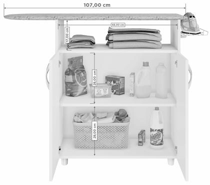 Imagem de Tábua de Passar Criativa Nogal com Branco - Notável