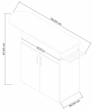 Imagem de Tábua de Passar Criativa Nogal com Branco - Notável