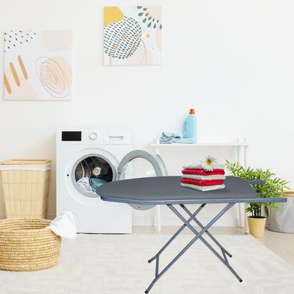 Imagem de Tábua de Passar Passadeira Mesa Extra Forte Dobrável com Porta Ferro 3 Níveis de Altura Someway