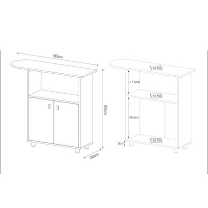 Imagem de Tábua de Passar Roupa com Armário 2 Portas Multimóveis CR30011 Branca
