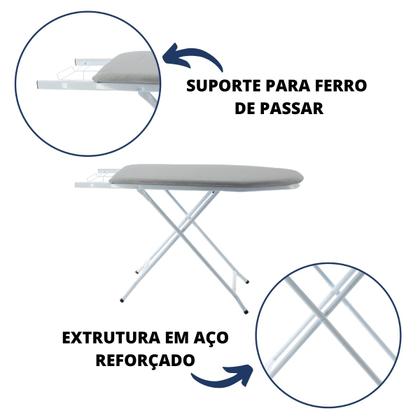 Imagem de Tabua De Passar Roupa Dobrável Mesa Passadeira Com Porta Ferro Mais Vendido Do Brasil!