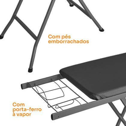 Imagem de Tábua De Passar Roupa Extra Forte Dobrável C/ Porta Ferro