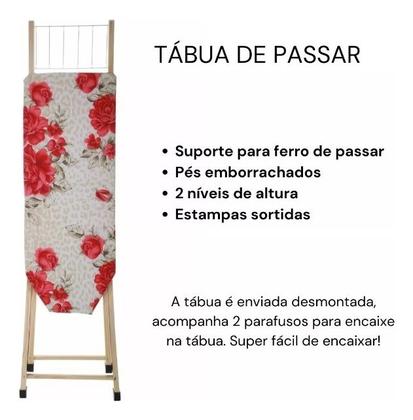 Imagem de Tabúa de Passar Roupa Madeira Resistente Com 2 Níveis Altura Top