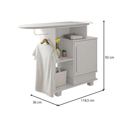 Imagem de Tabua de Passar roupa Multiúso Havaí com gabinete RV Móveis - Branco - RV MOVEIS