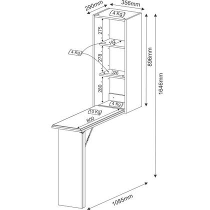 Imagem de Tábua de Passar Roupa Retrátil com Armário Multimóveis CR30010 Branca
