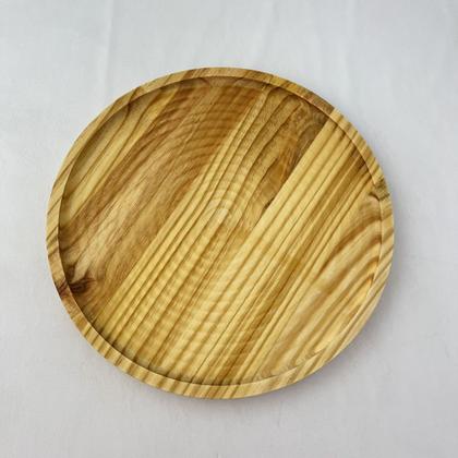 Imagem de Tábua de Queijos e Frios Redonda Madeira Pinus Grande 30cm