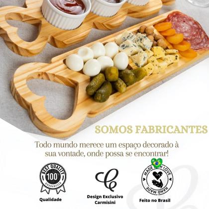 Imagem de Tábua de Servir Queijos Frios Molhos Petisqueira Madeira